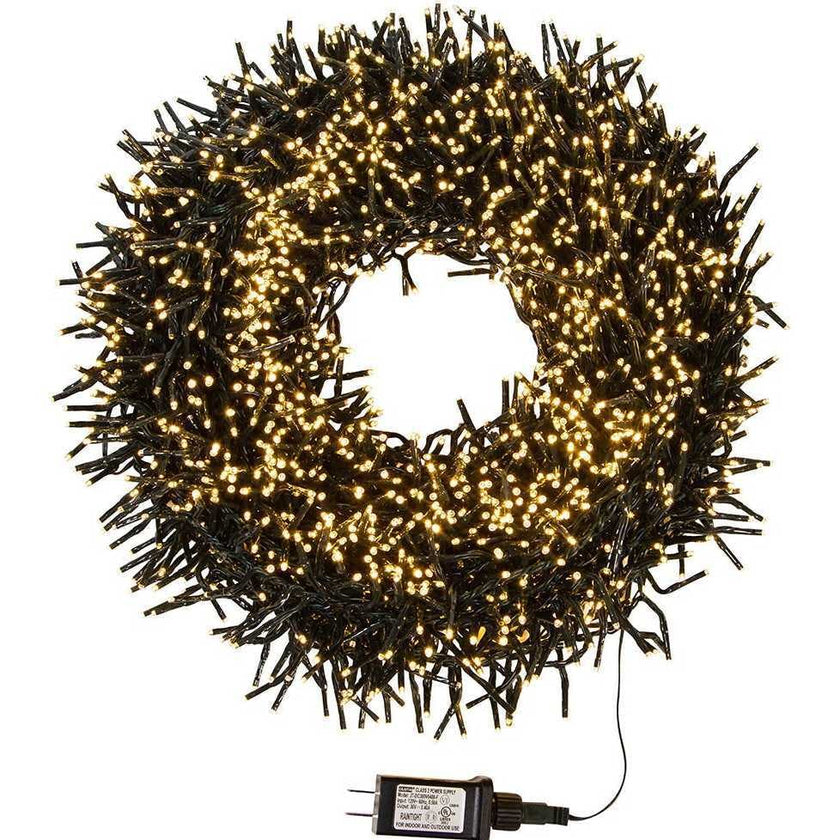 3000-Light 98-Foot Cluster Garland with Warm White LED Lights