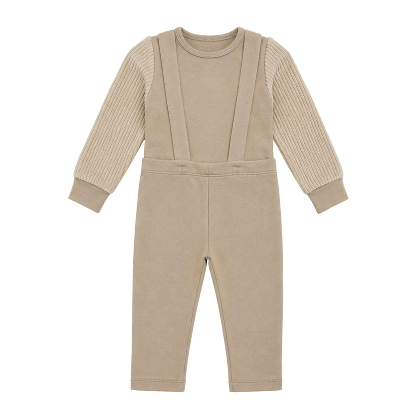 French Fleece Spandex And Corduroy Overall Set