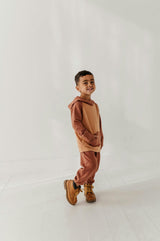 Boys Baggy Sweatpants in Rust