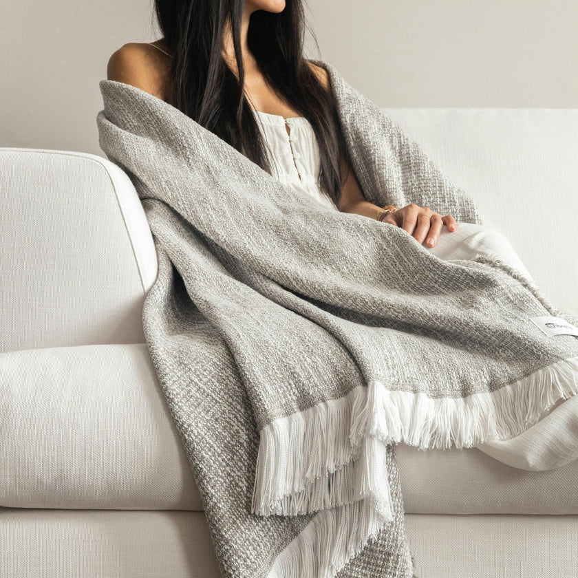 Crosshatch Stain Resistant Indoor Outdoor Throw