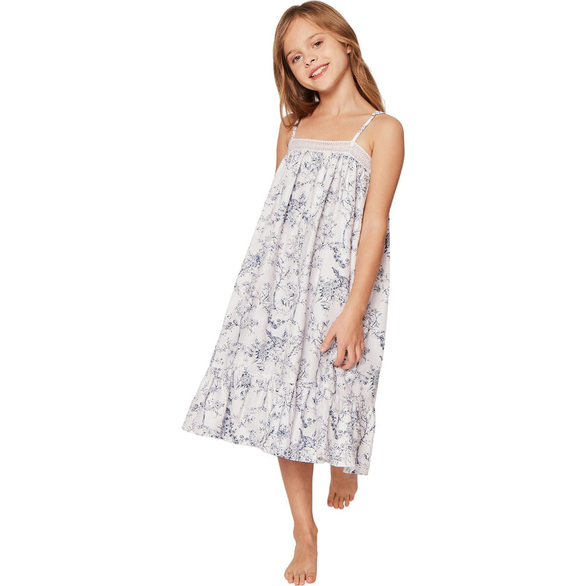 Girl's Twill Lily Nightgown in Timeless Toile
