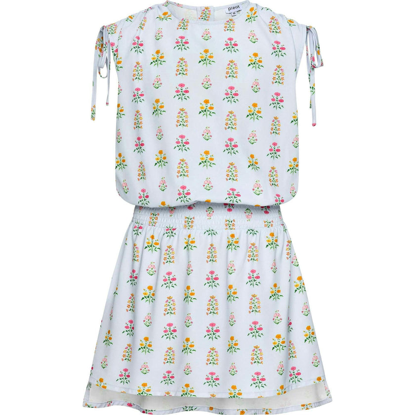 Helen Dress Blue Floral Block Print