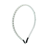 Platinum Rhinestone Embossed Pearl Headband