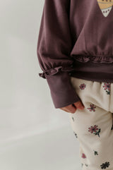 Girls Fleece Sweatpants in Wild Stem