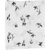 Organic Cotton Muslin Swaddle Blanket - Swallows