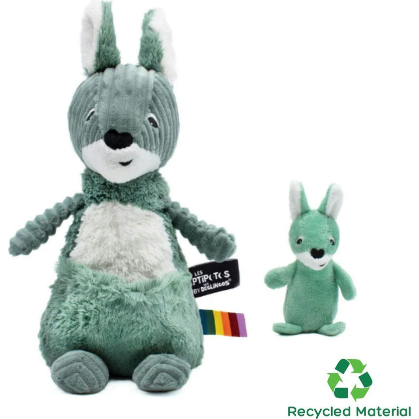KANGAROO - MOM & BABY  PLUSH - GREEN