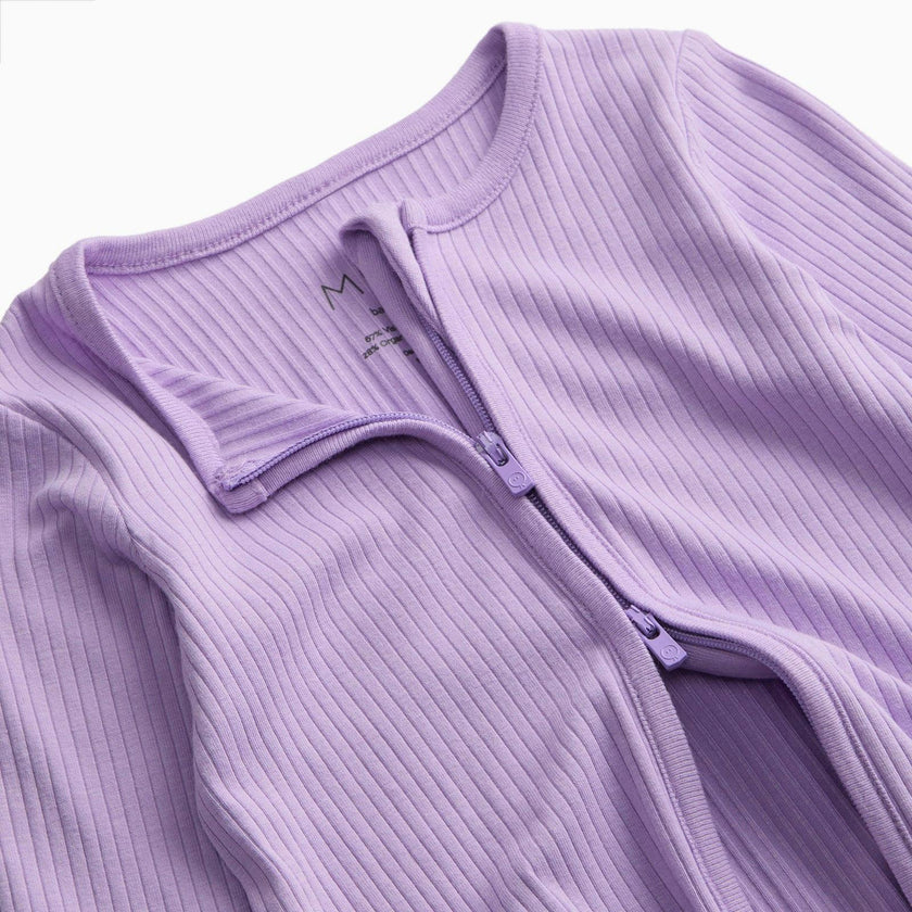 Ribbed Clever Zip Footed Baby Pajamas
