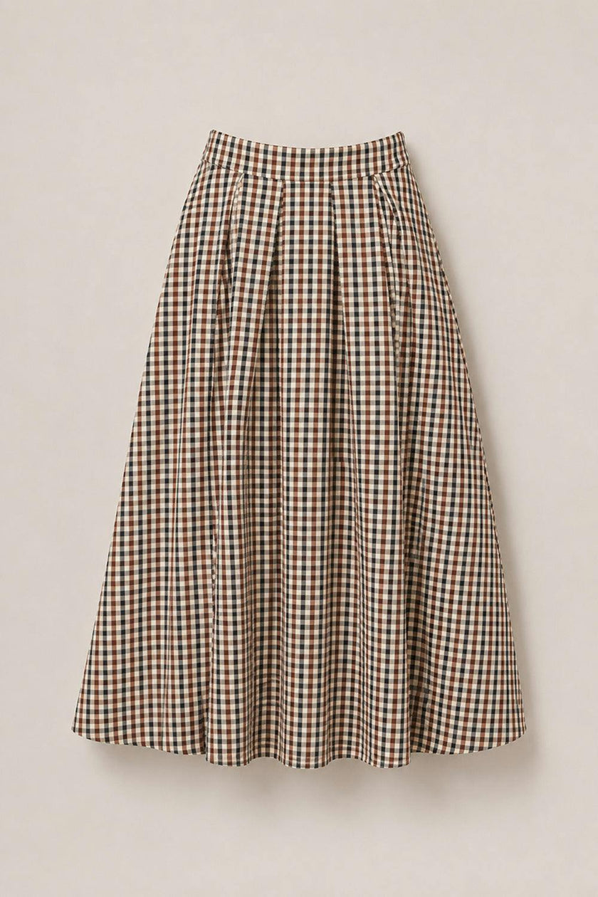 Sophia Skirt in Chestnut Gingham