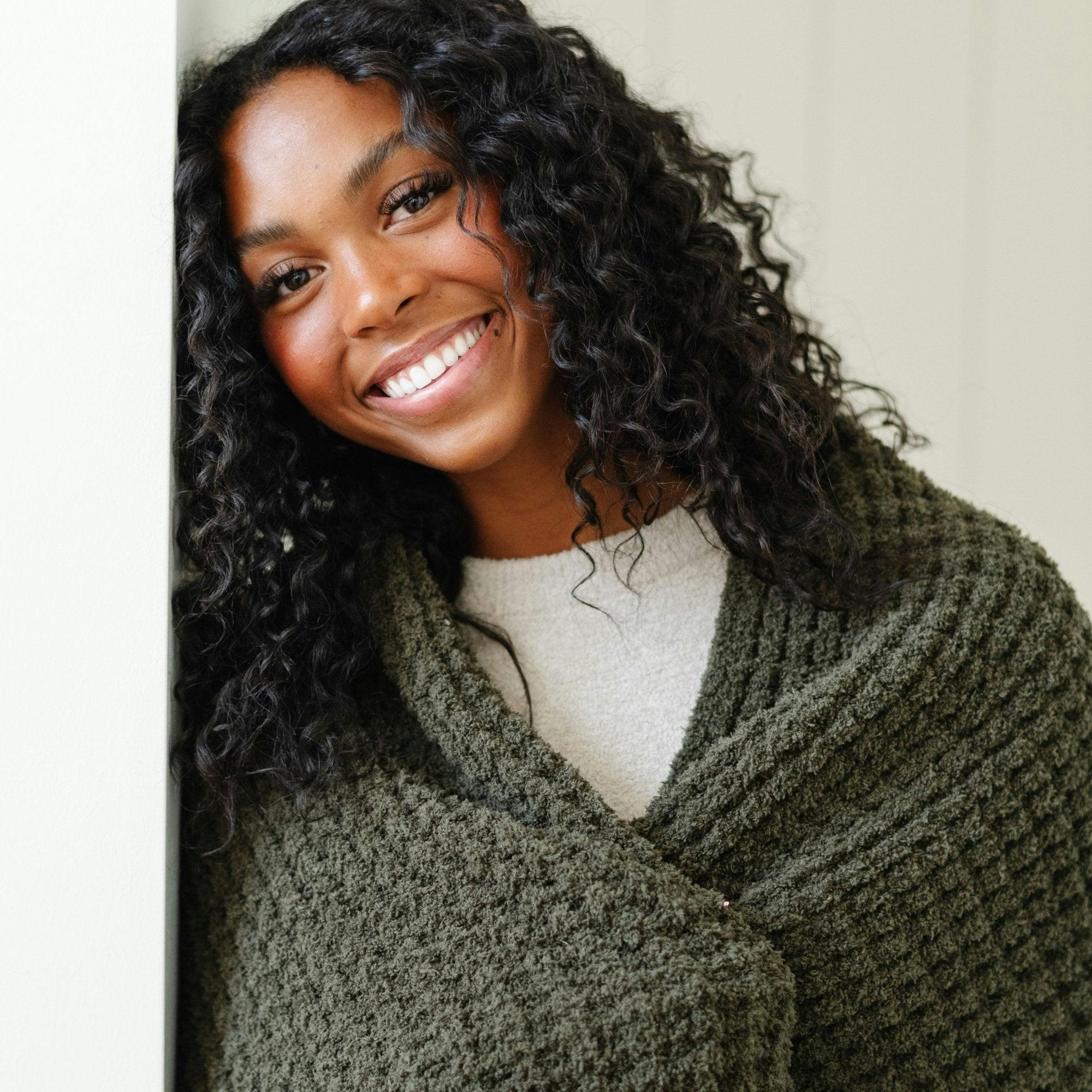 WAFFLE KNIT THROW BLANKETS