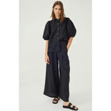 Culotte Linen Pants - Black