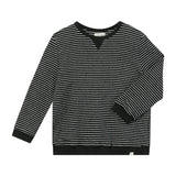 TARQUIN black/cream brushed stripe sweater