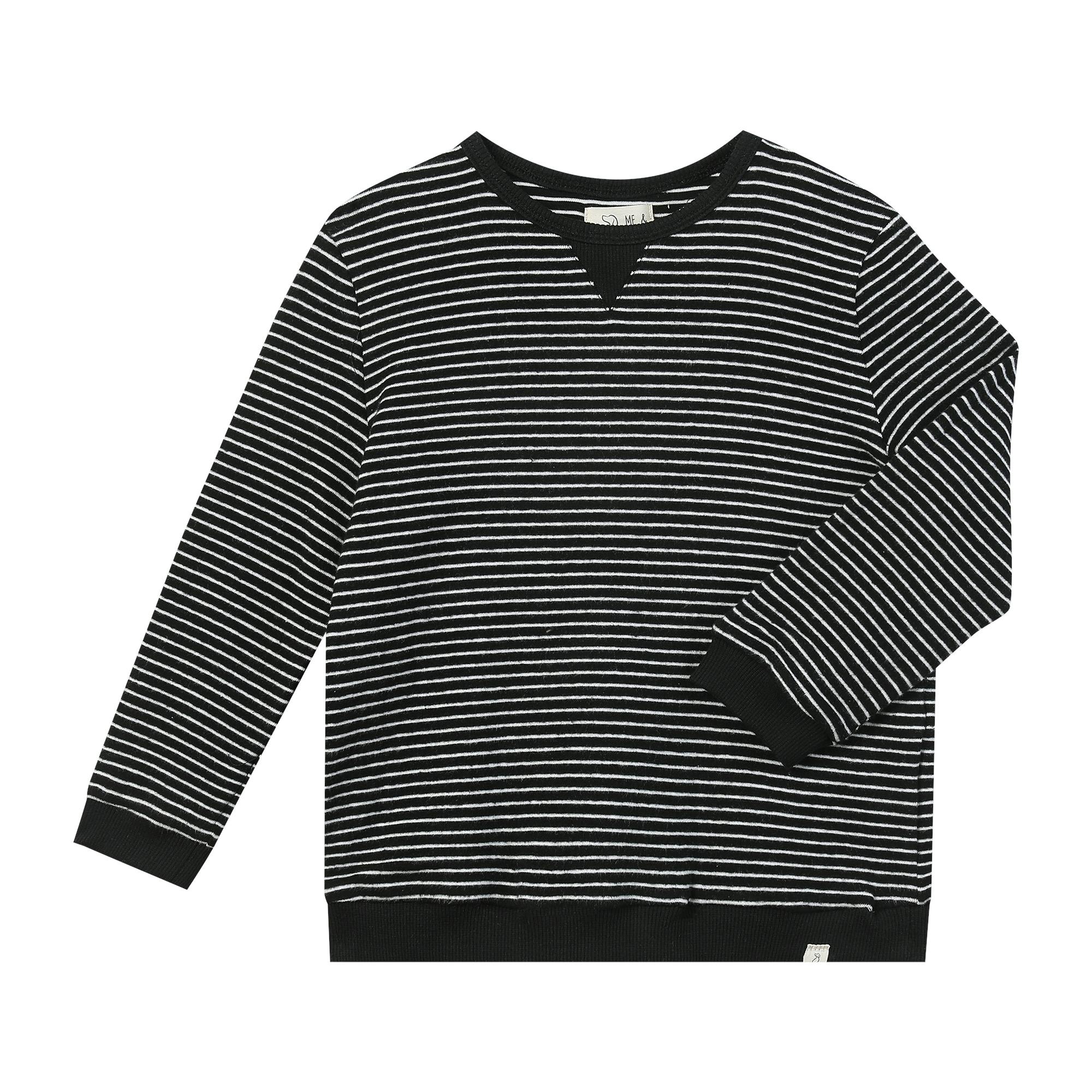 TARQUIN black/cream brushed stripe sweater