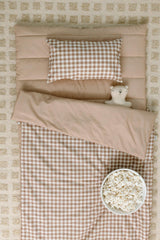 Organic Portable Bedding Set- Brown Gingham