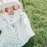 Organic Cotton Muslin Swaddle Blanket - Olive Branch