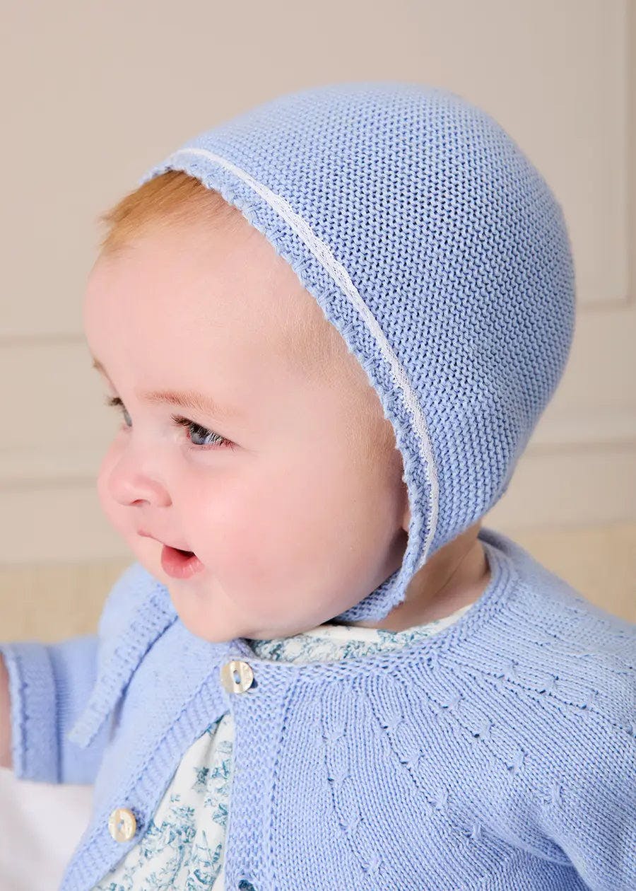 Openwork Detail Baby Cardigan in Light Blue (1-9mths)