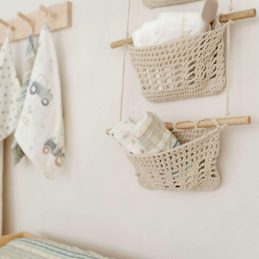 Charlie Farmhouse 3-Tier Toy Hanging Wall Storage Organizer