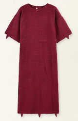 Madagascar Pointelle Dress in Black Cherry