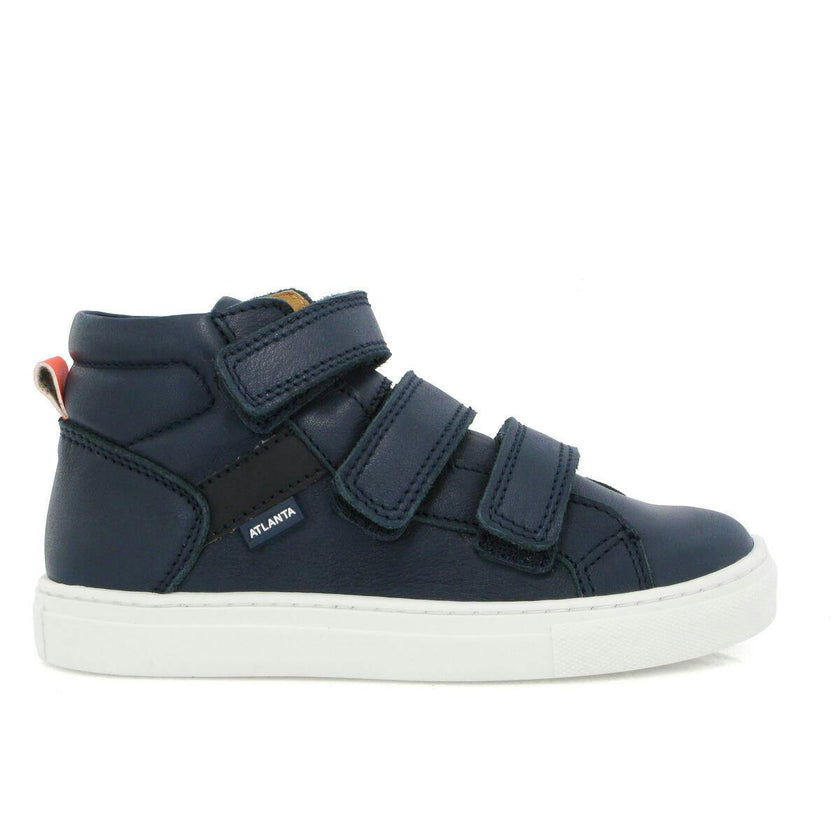 Soft Nappa Leather Sneaker Boots, Dark Blue