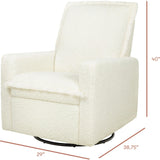 Cali Flange Gliding Swivel Recliner in Cream Shearling