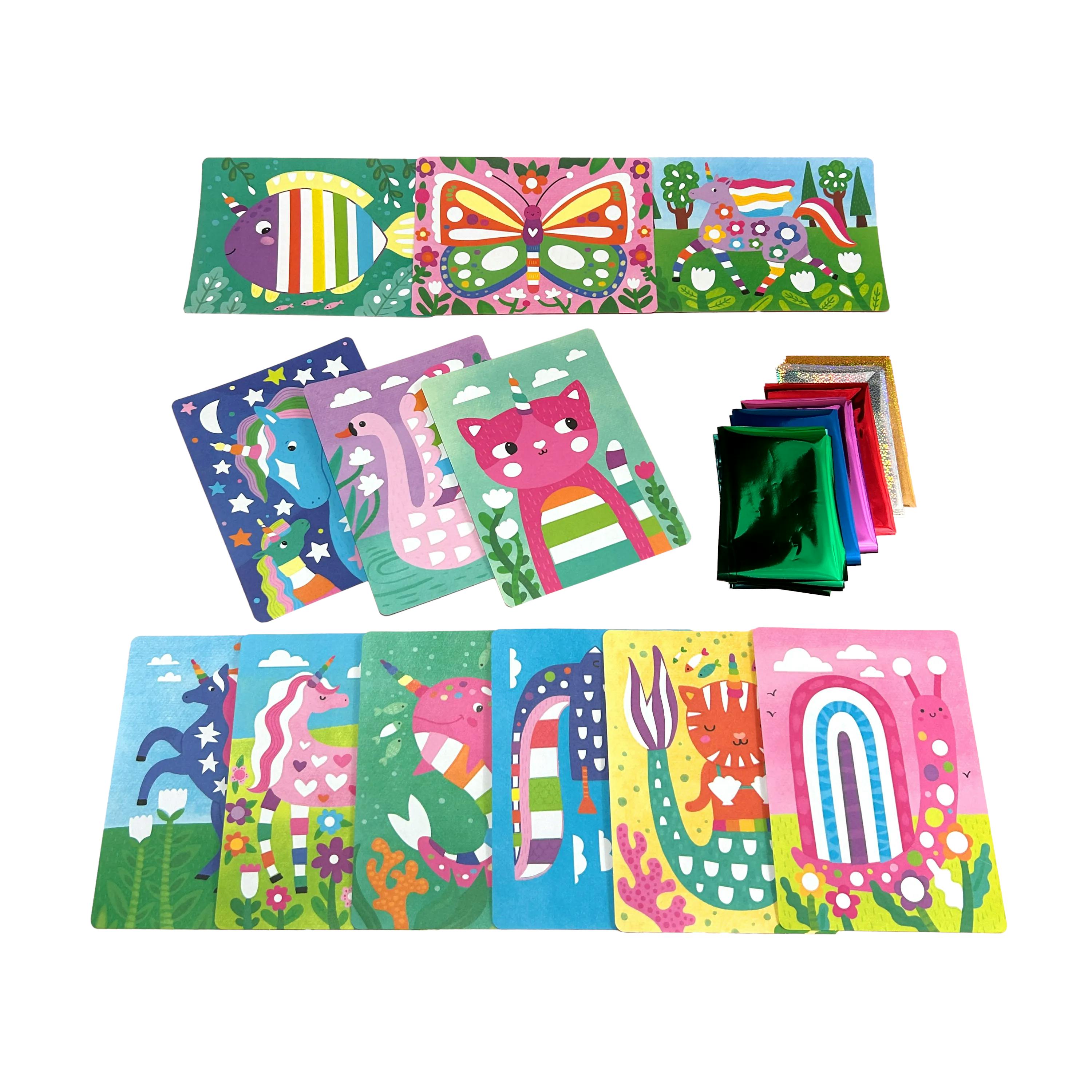 Foil-tastic Foil Art & Coloring Set - Whimsical World - 12 Pages 24 Foil Sheets