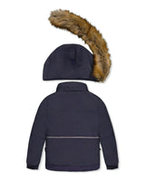 Two Piece Play Snowsuit Navy Blue With Brown Pants