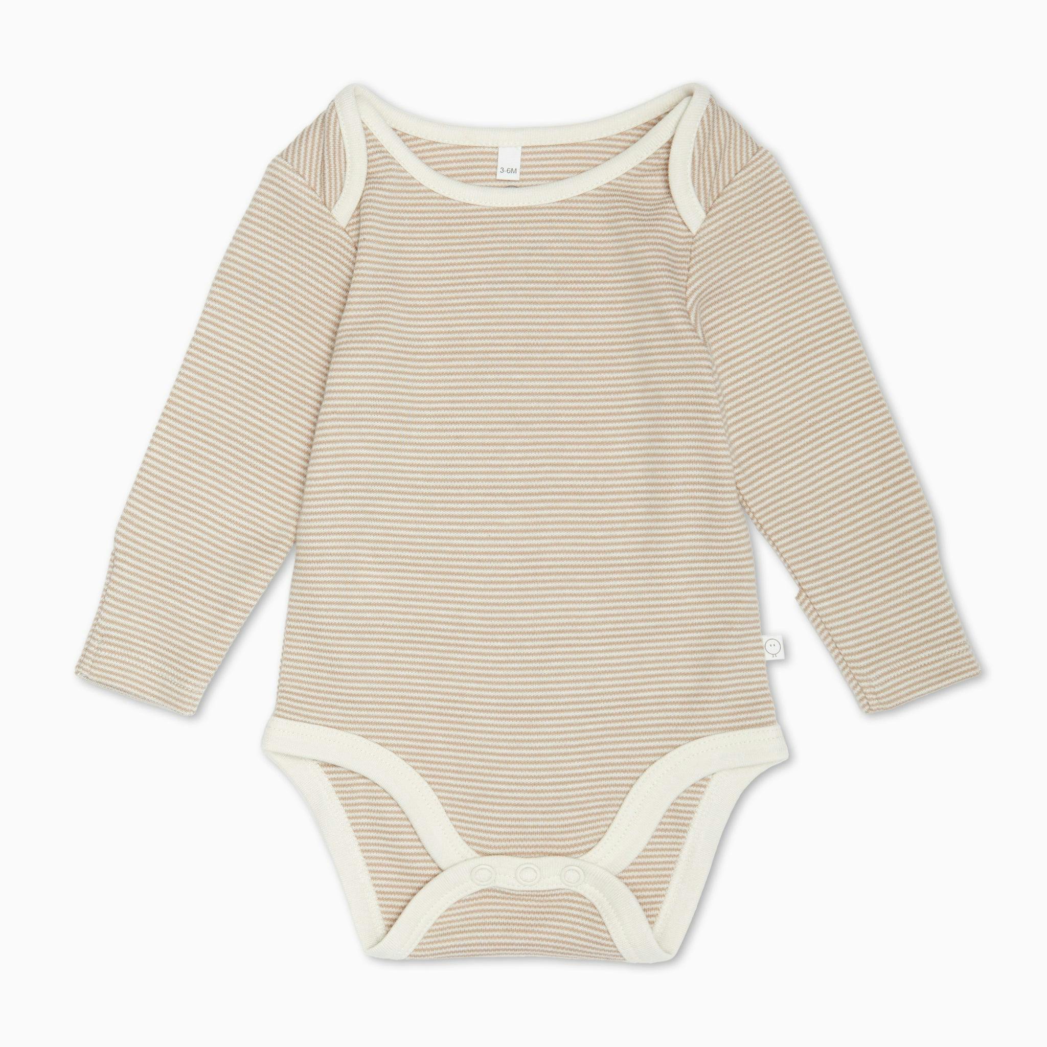 Long Sleeve Bodysuit - Oatmeal Stripe