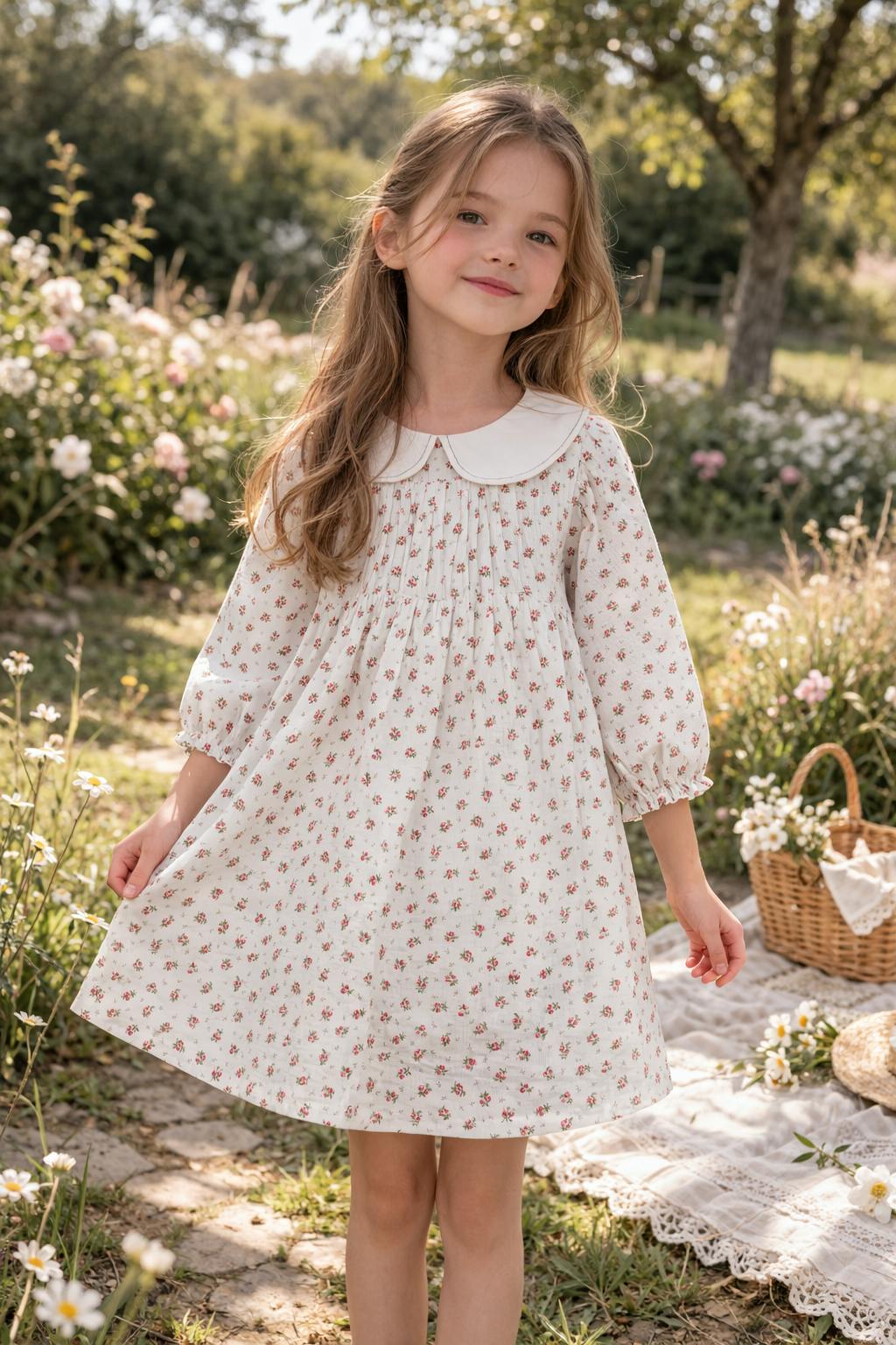 Rose Bud Long Sleeve Dress
