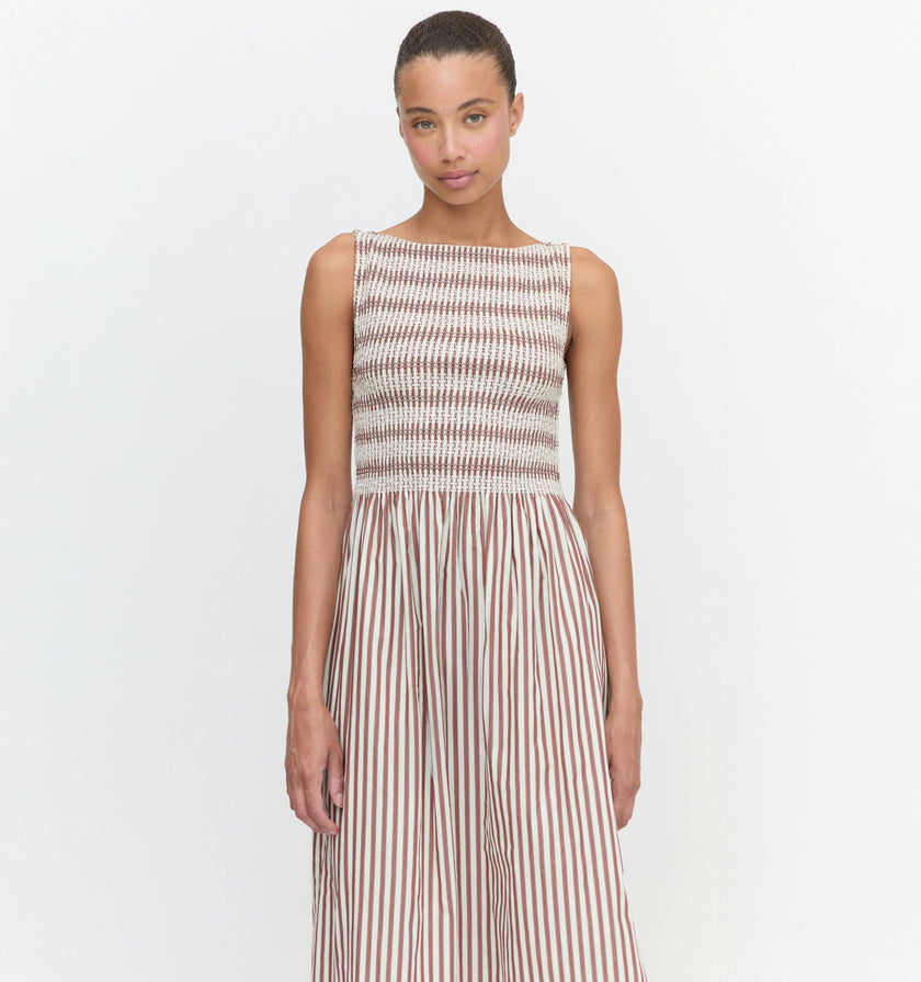 The Cosima Nap Dress - Rust Stripe
