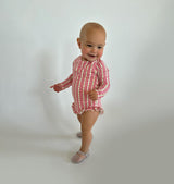 The Baby Sora Rashguard - Pansy Stripe Pink