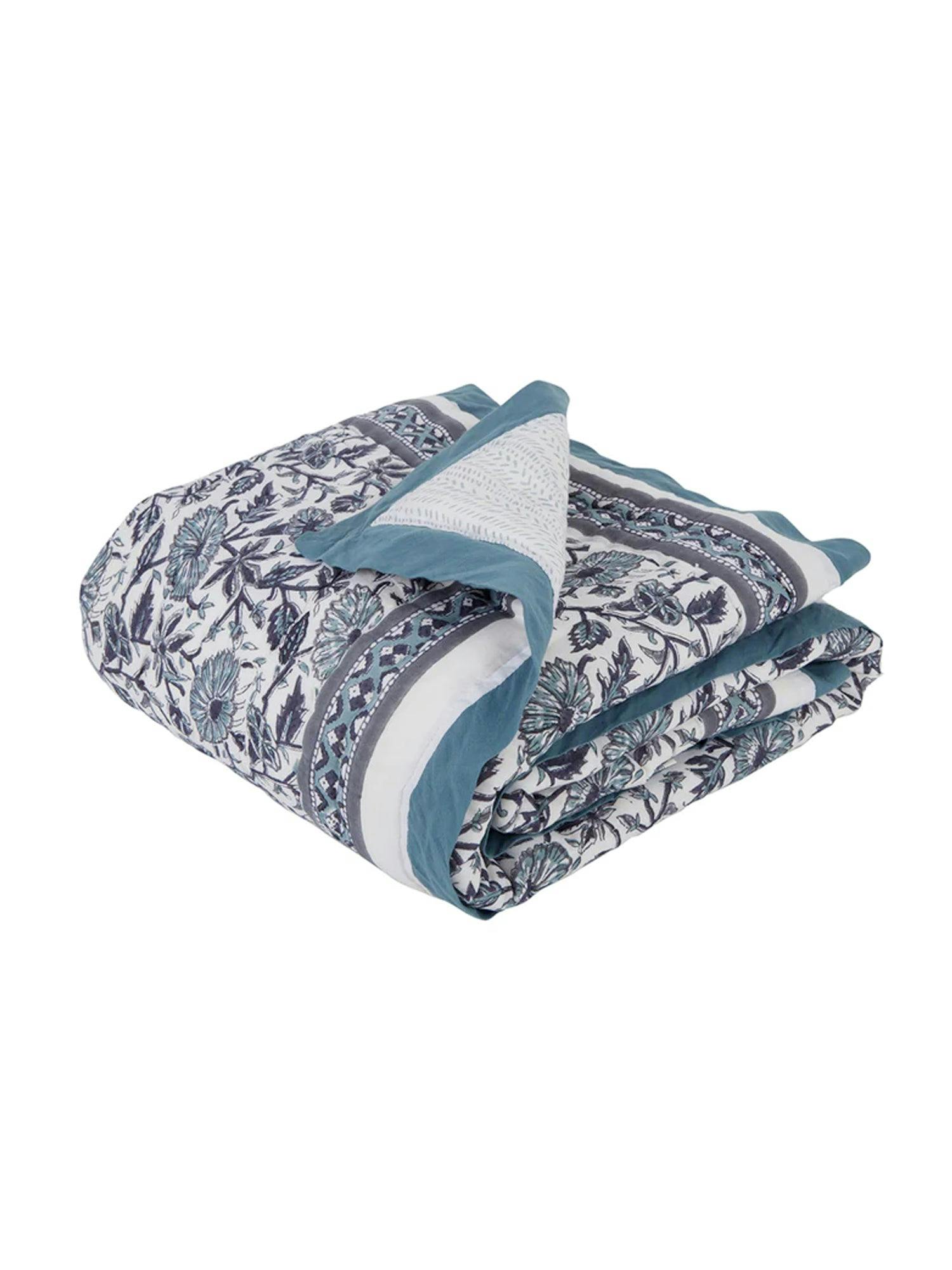 Block-Printed Cotton Crib Quilt