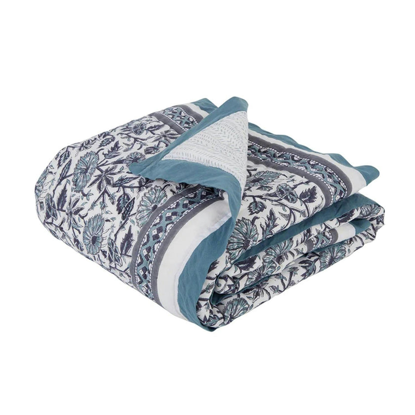 Block-Printed Cotton Crib Quilt