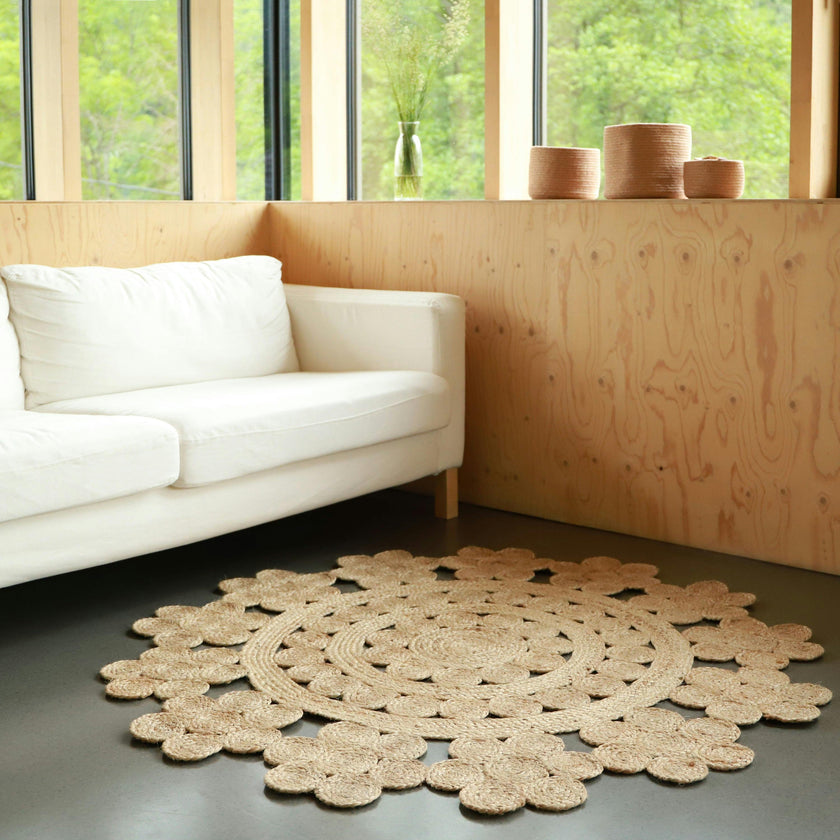 Moora Hand-Braided Jute Openwork Round Rug
