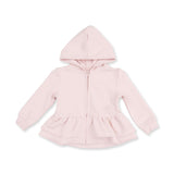 Veiled Pink Bows - Zip Peplum Hoodie