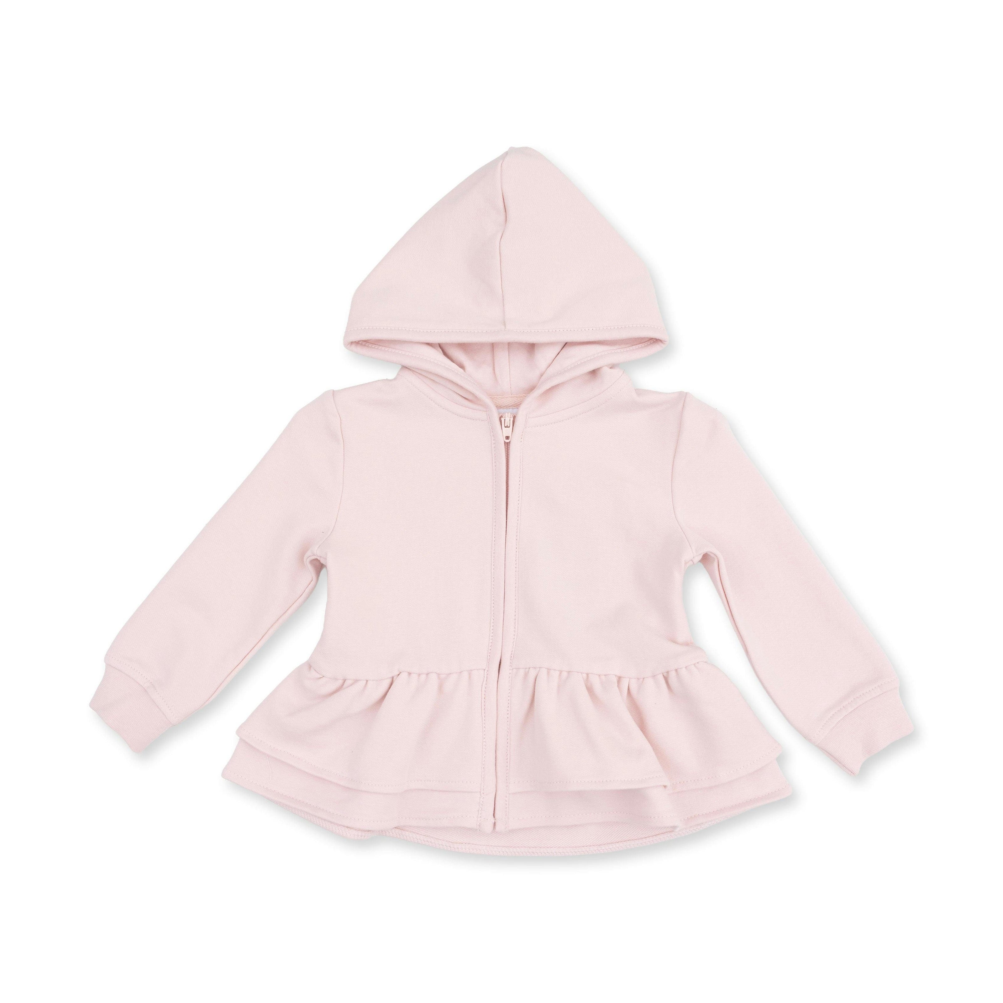 Veiled Pink Bows - Zip Peplum Hoodie