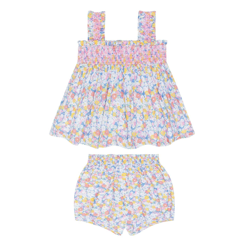 baby girls jasmine blossom smocked top and bloomer set