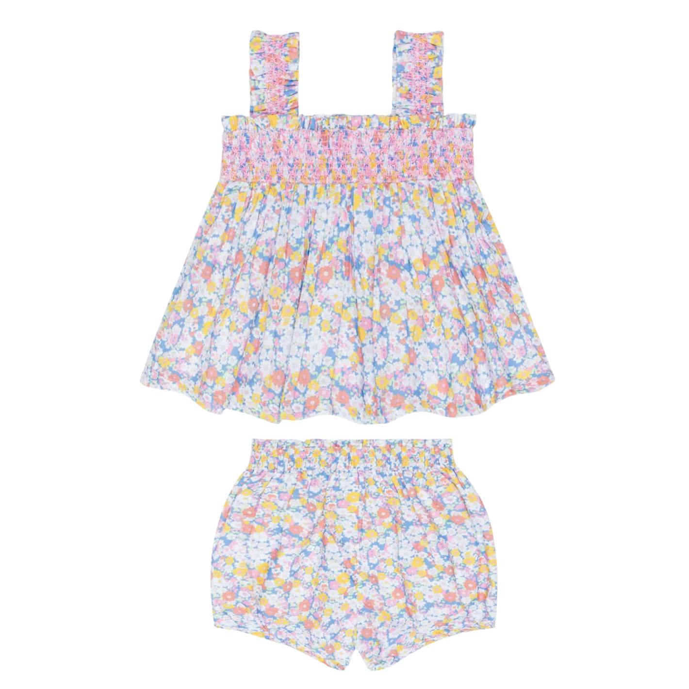 baby girls jasmine blossom smocked top and bloomer set
