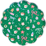 Baking Spirits Bright Dark Green Scalloped Small Plates