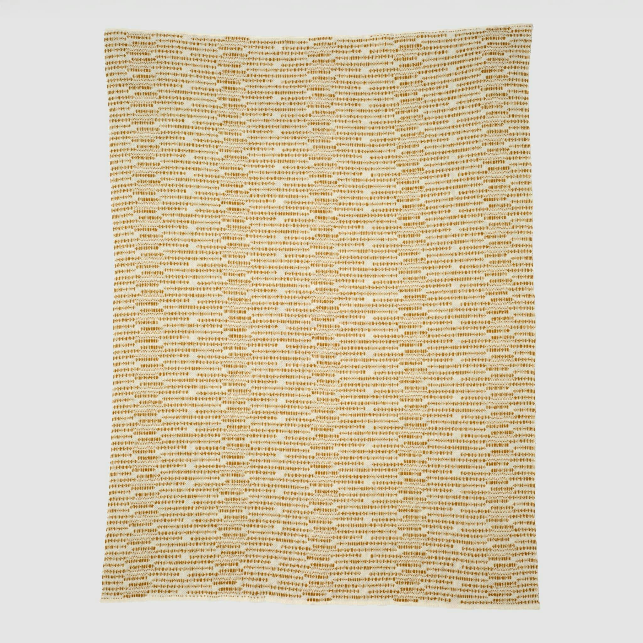 Cotton Sustainable Knit Striped Throw Blanket - Sand Stone