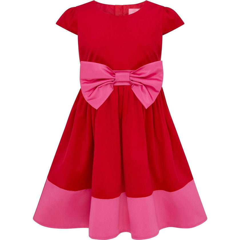 Florence Bow Satin Girls Party Dress