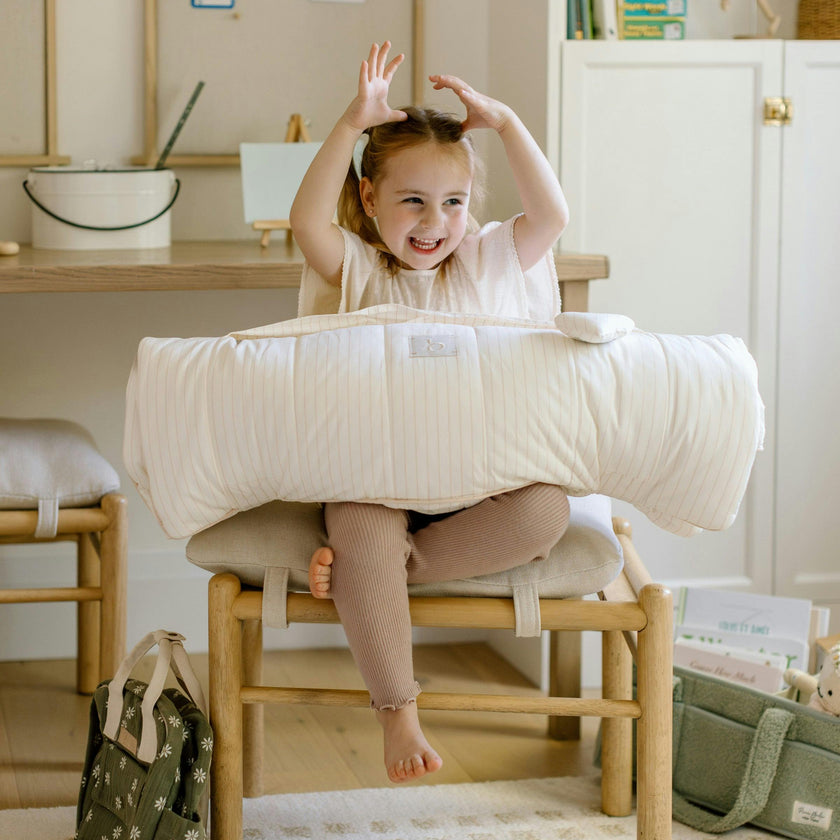 [NEW] XL Organic Nap Mat- Pink Stripe