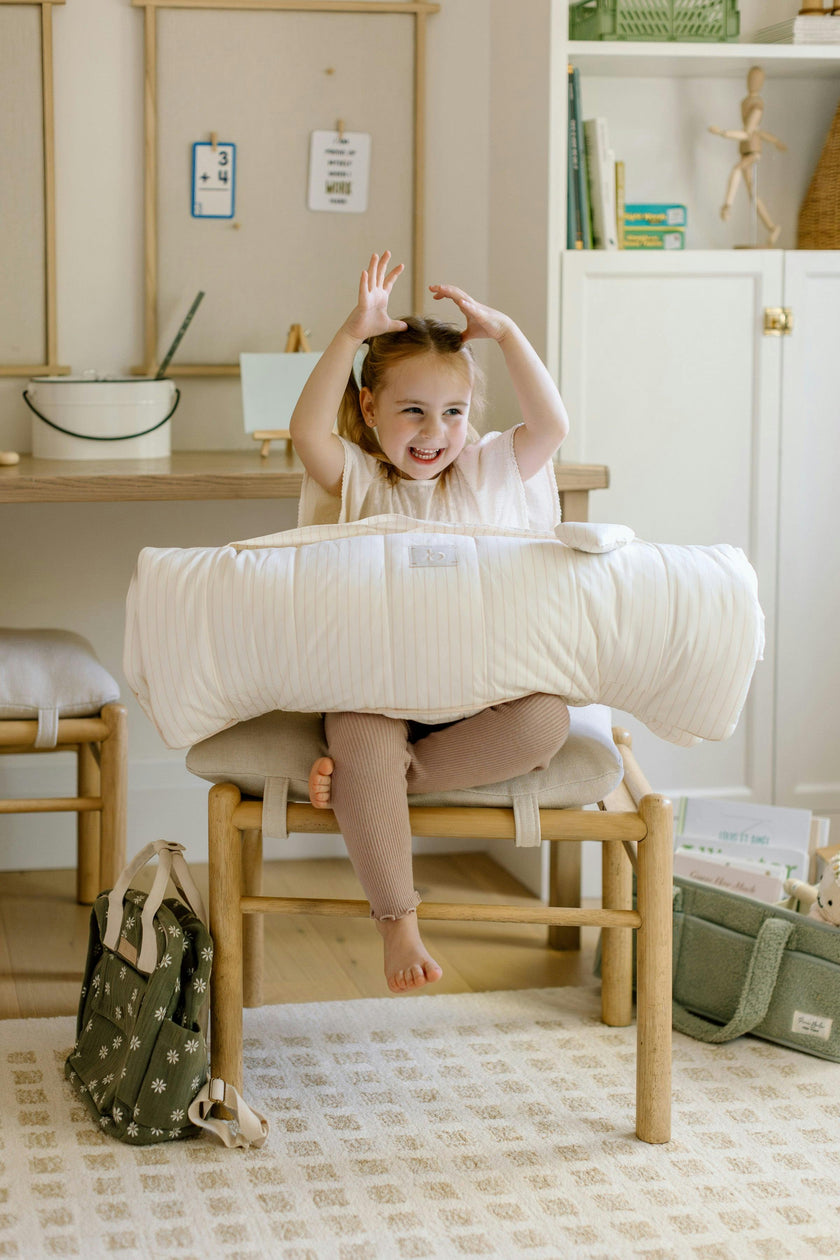 [NEW] XL Organic Nap Mat- Pink Stripe