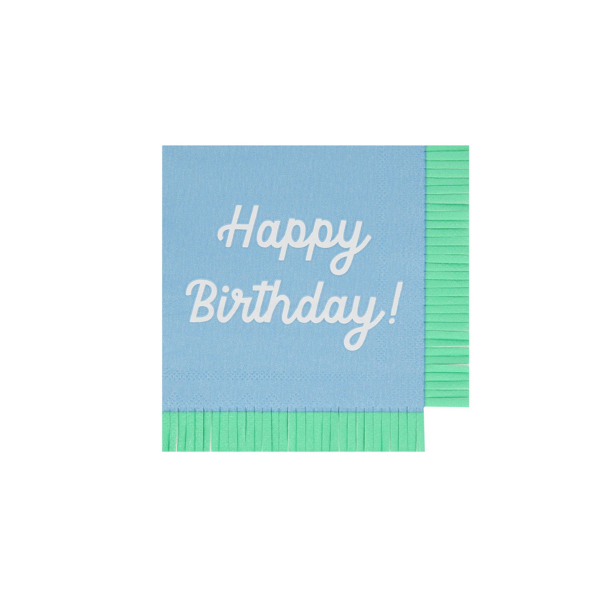 Mixed Happy Birthday Small Napkins