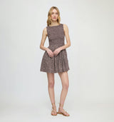 The Cosima Mini Nap Dress - Chocolate Ditsy Thistle