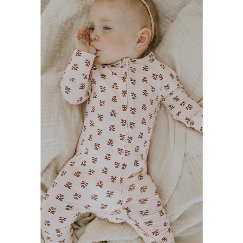 Modal Convertible Footy Pajamas in Wild Rose