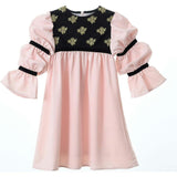 Bella dress (burgundy with golden embroidery blooms)