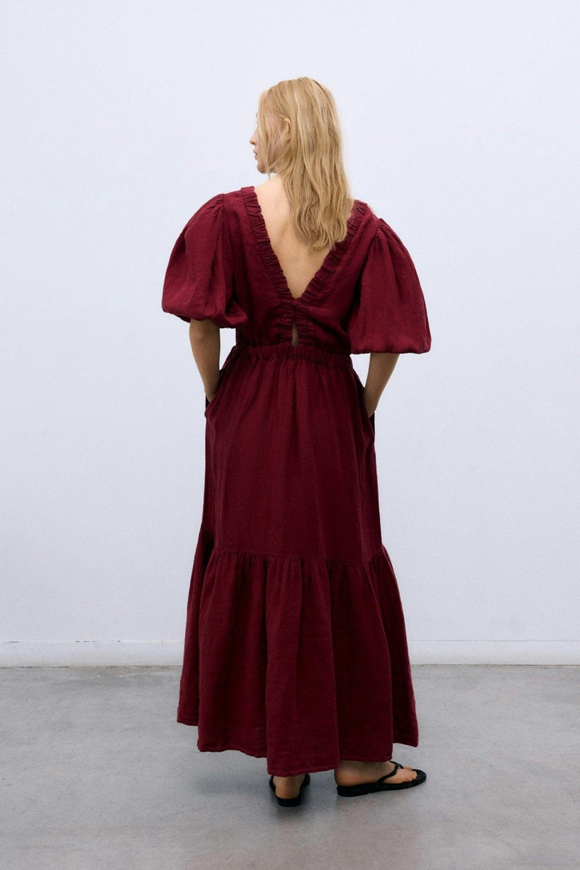 Aloe Woman Dress Crimson Wine