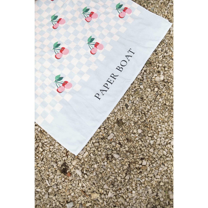 Cherries Squares Large Beach Towel
