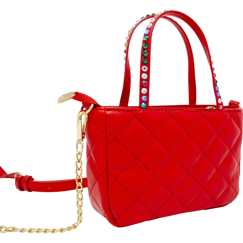 Quilted Rhinestone Tote Bag