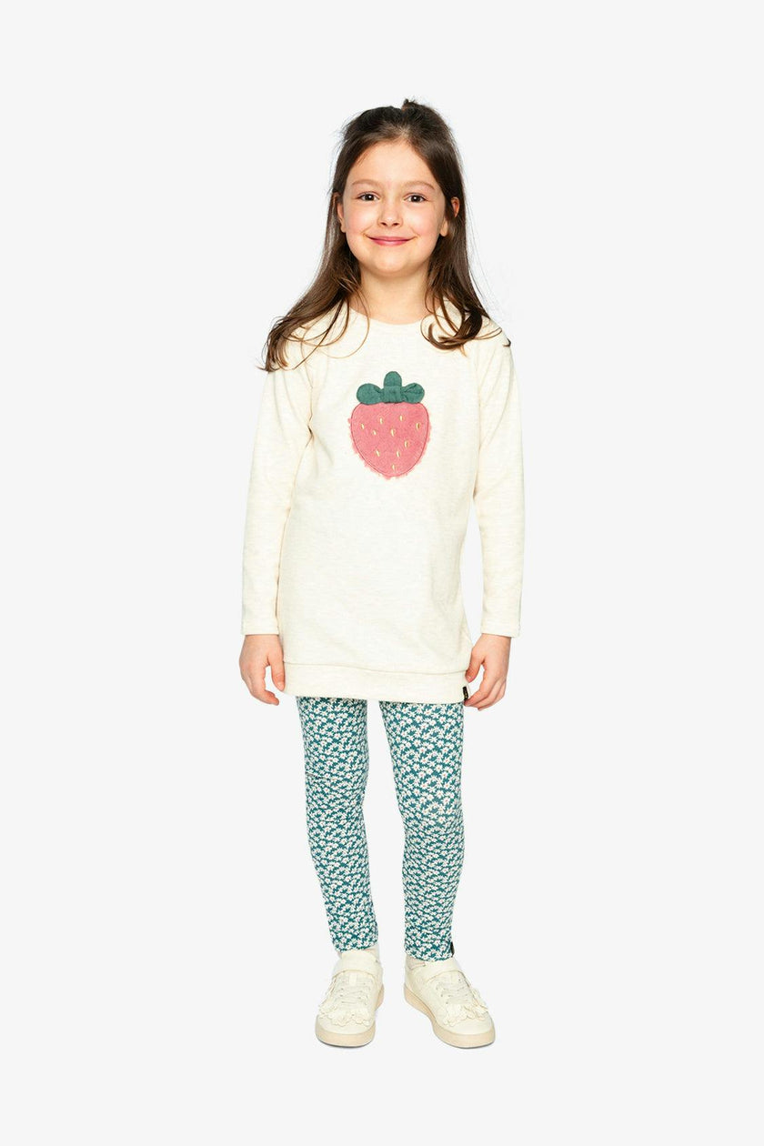 Organic Cotton Leggings Green Daisy Print