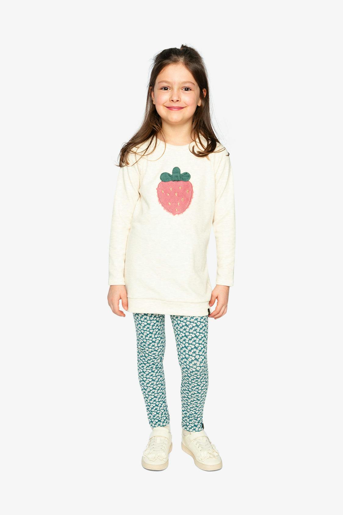 Organic Cotton Leggings Green Daisy Print